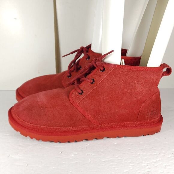 UGG Men\'s Neumel US 10 Red Suede Sheepskin Lined Ankle Chukka Boots Shoes main image 13